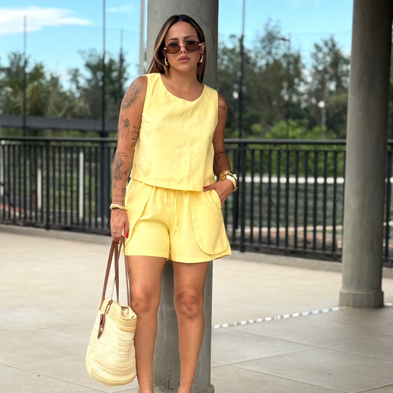 Conjunto Blusa e Short Algodão